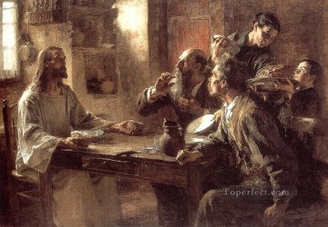 レオン・オーギュスティン・レルミット Painting - エマウスの晩餐 1892 年の田園風景 農民 レオン・オーギュスティン・レルミット